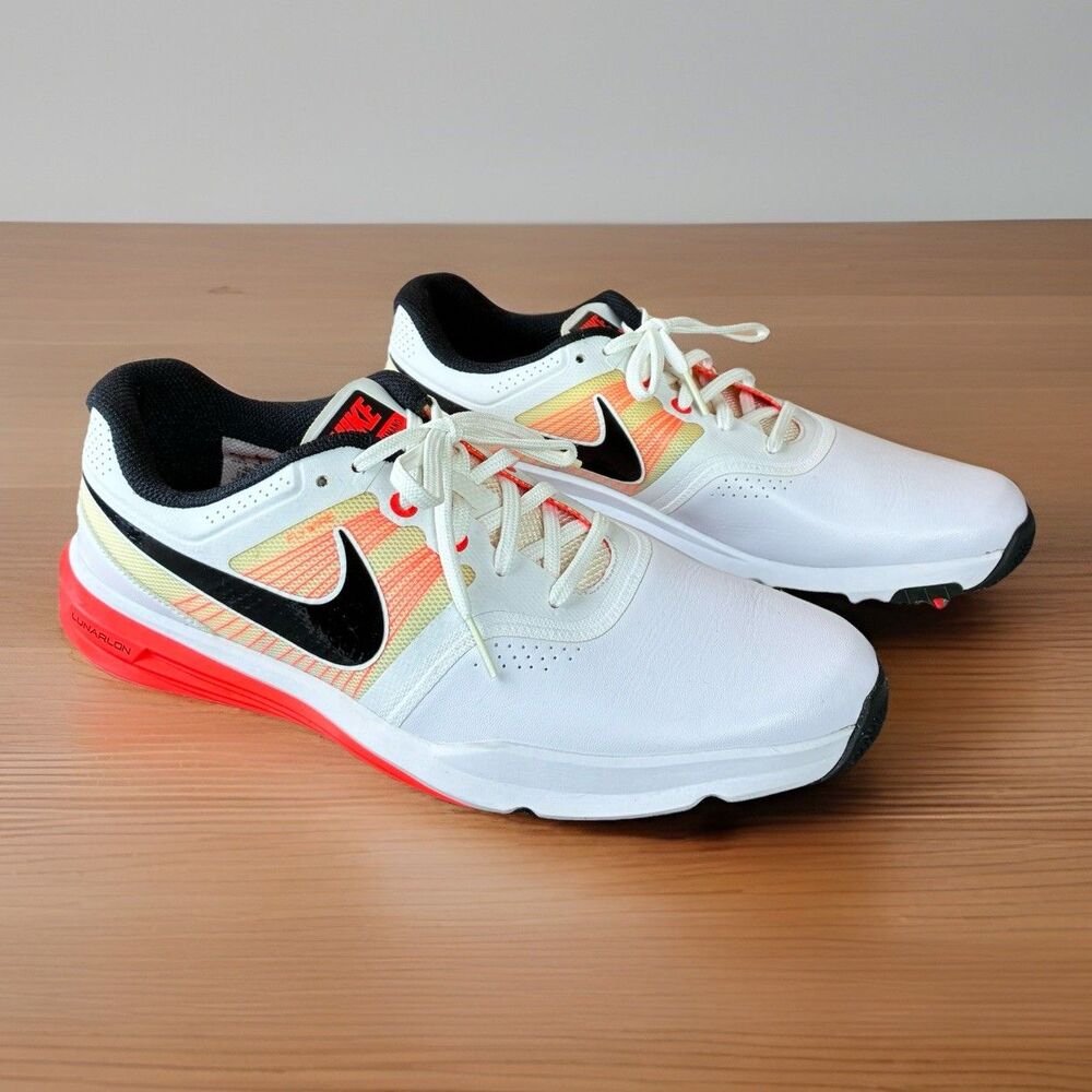 Nike Lunar Command Golf Shoes Mens Size 10 White Orange Sneakers